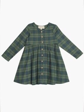 Mabel + Honey Plaid Long Sleeve Dress - Cotton
